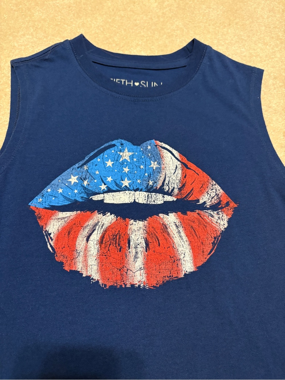 Fifth Sun Graphic Tee with Red, White & Blue Print